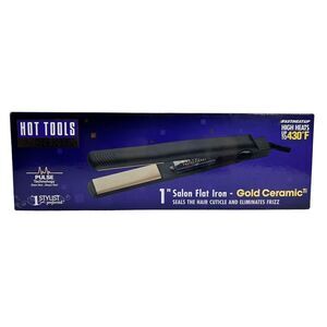 Hot Tools Profession 1” Salon Flat Iron Gold Ceramic #UL38162F #1 Preferred NIB